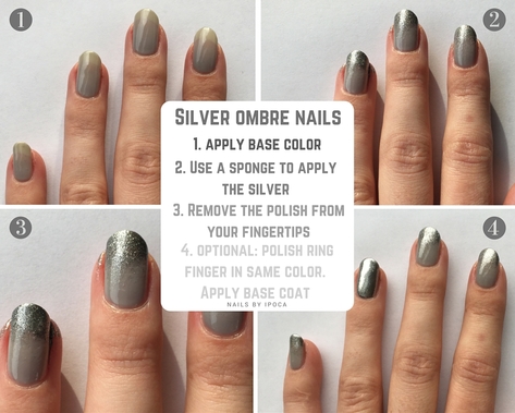 Step by step tutorial for silver ombre nails. OPI nail polish is used. 